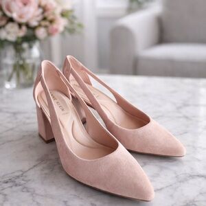 Anne Klein Blush Pink Block Heel Pumps